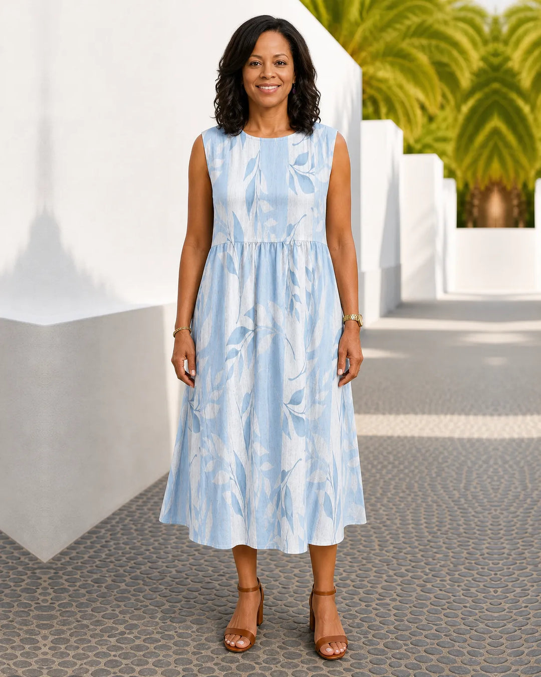 Naya | Leafy Midi Dress