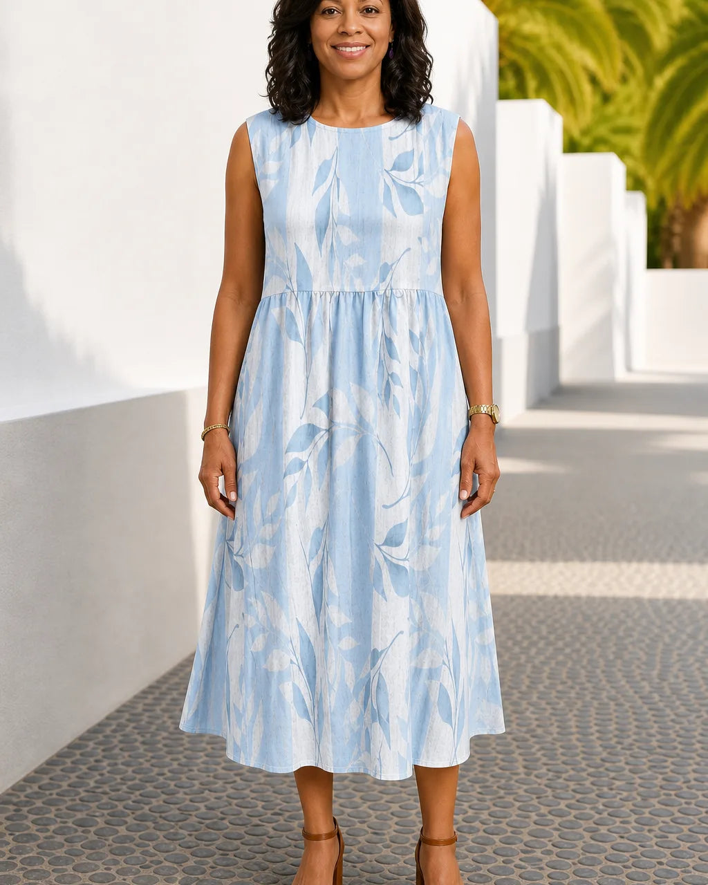 Naya | Leafy Midi Dress