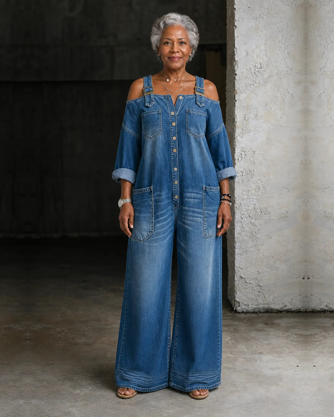 Alexis | Off-Shoulder Denim Shirt