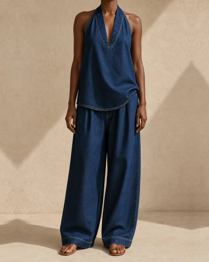 Sena | V-Neck Fluid Two-Piece Suit