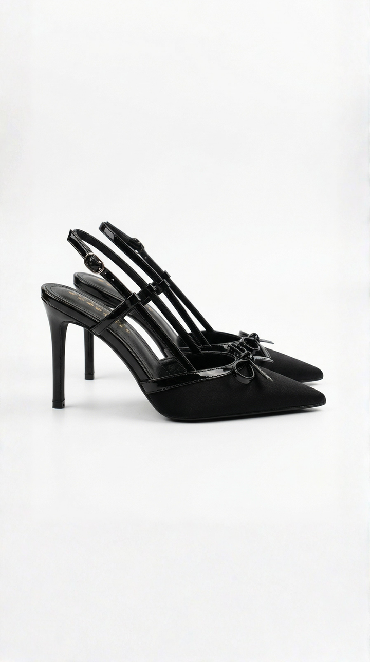 Valora | Satin Bow Slingback Pumps