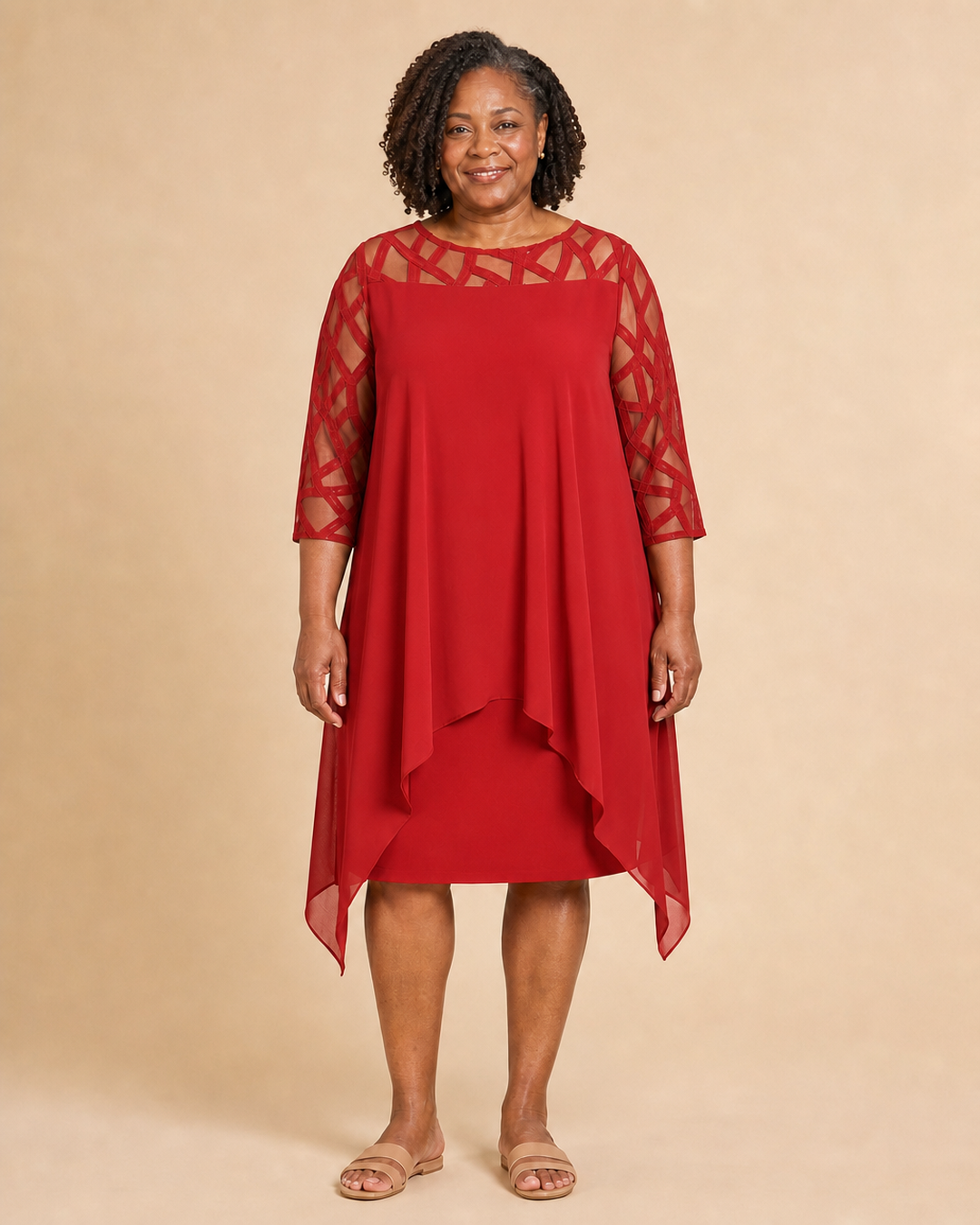 Melisande | Draped Illusion-Yoke Dress