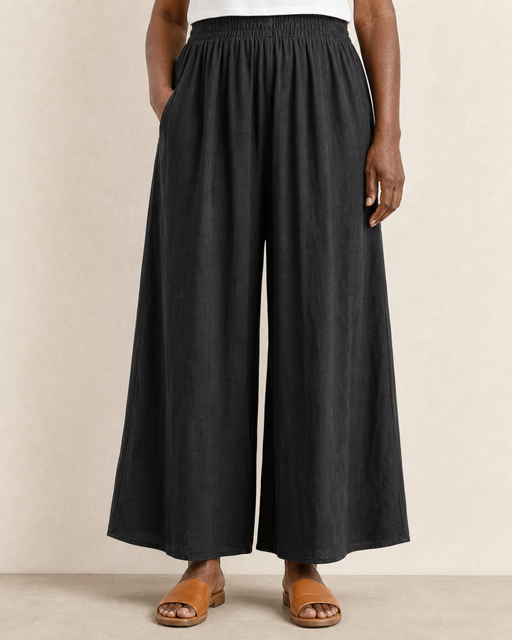 Nicole | Elegant Relaxed Highwaisted Pants — Black