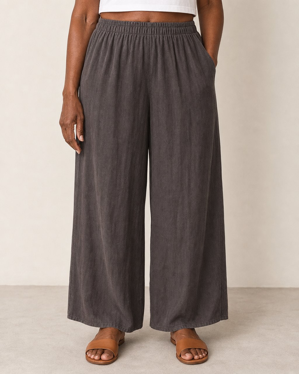 Nicole | Elegant Relaxed Highwaisted Pants — Gray
