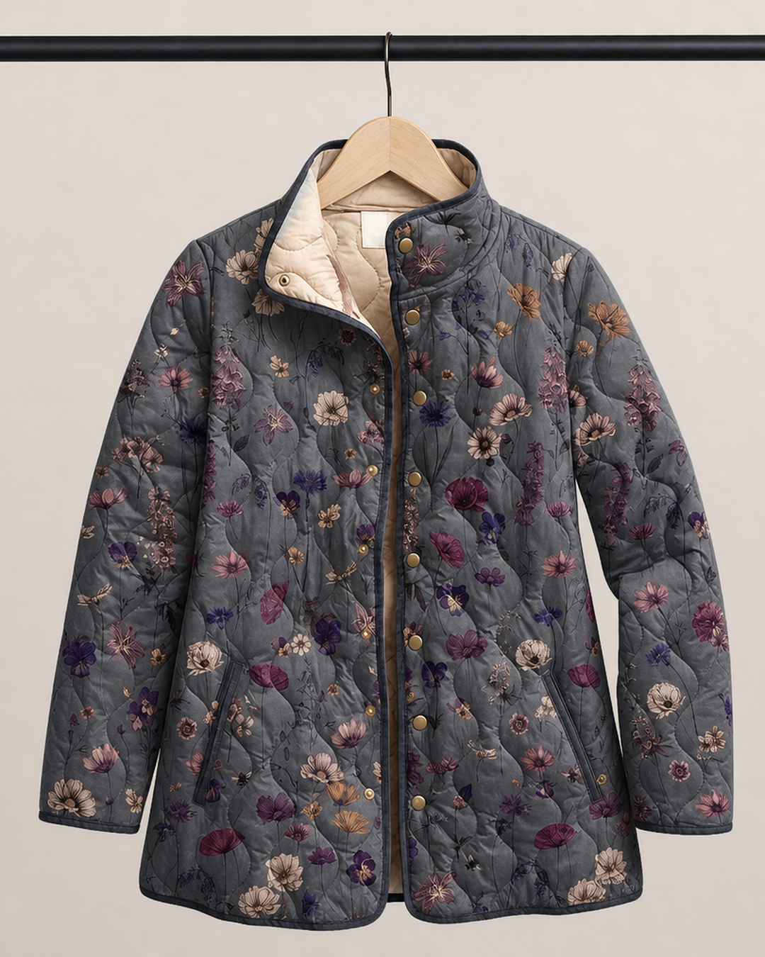 Niva | Vintage Floral Print Quilted Jacket