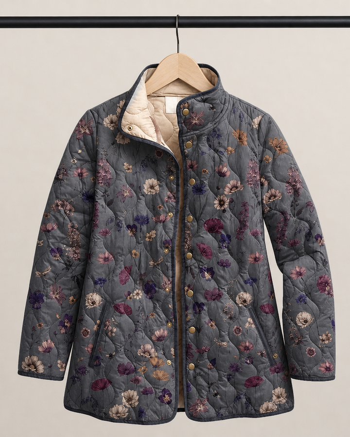 Niva | Vintage Floral Print Quilted Jacket