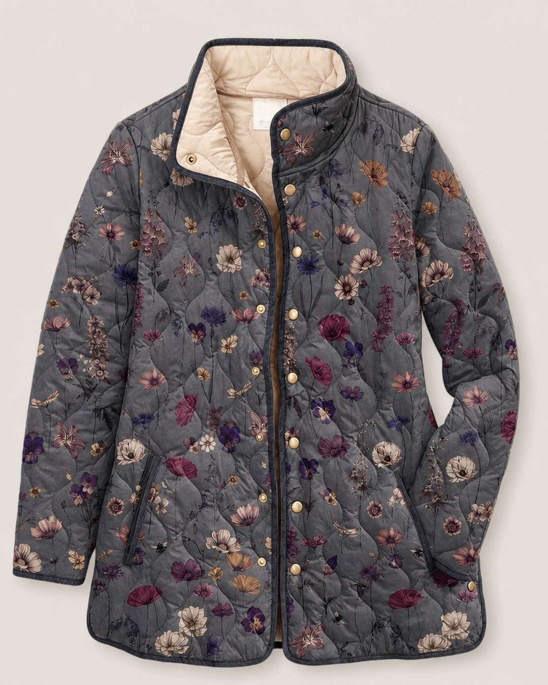 Niva | Vintage Floral Print Quilted Jacket