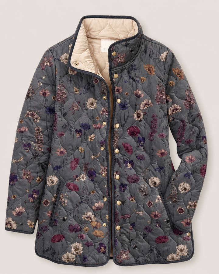 Niva | Vintage Floral Print Quilted Jacket