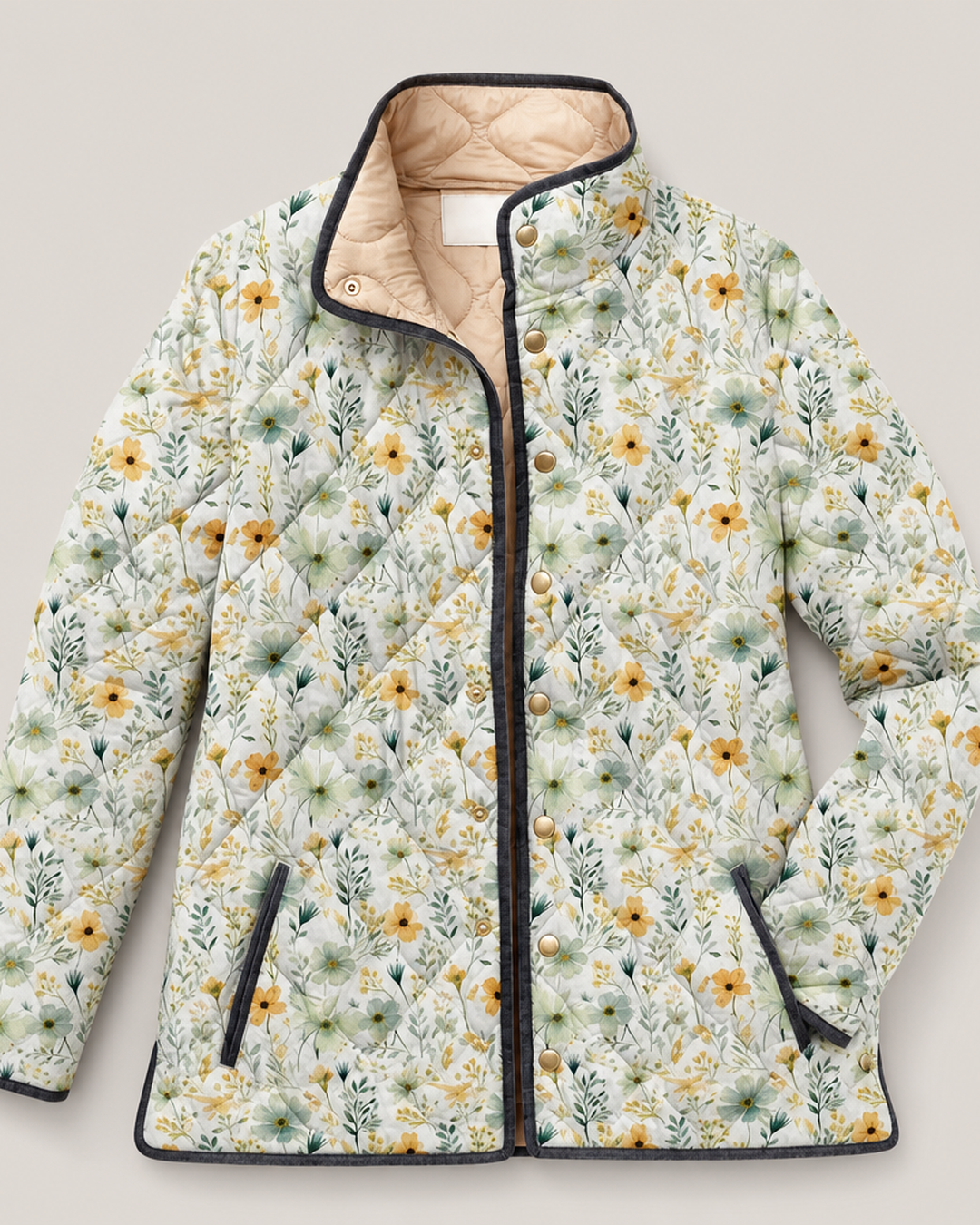 Nola | Delightful Floral-Printed Quilted Jacket