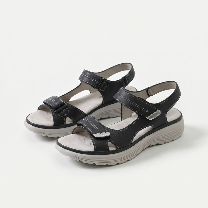 Noreen | Adjustable Comfort Sandals — Black