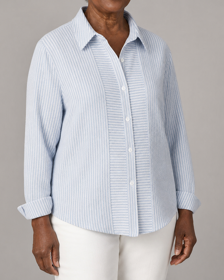 Norelle™ | Casual Striped Button Front Blouse