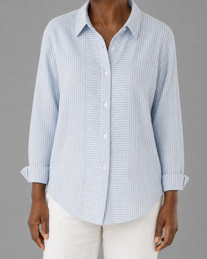 Norelle™ | Casual Striped Button Front Blouse