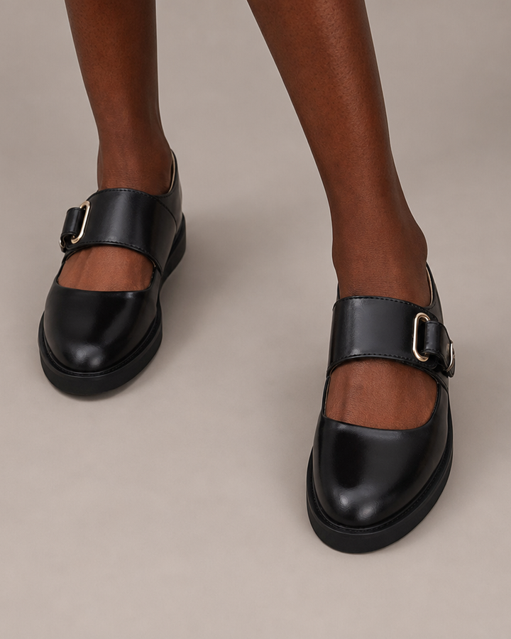 Nancy | Adjustable Strap Mary Jane Flats