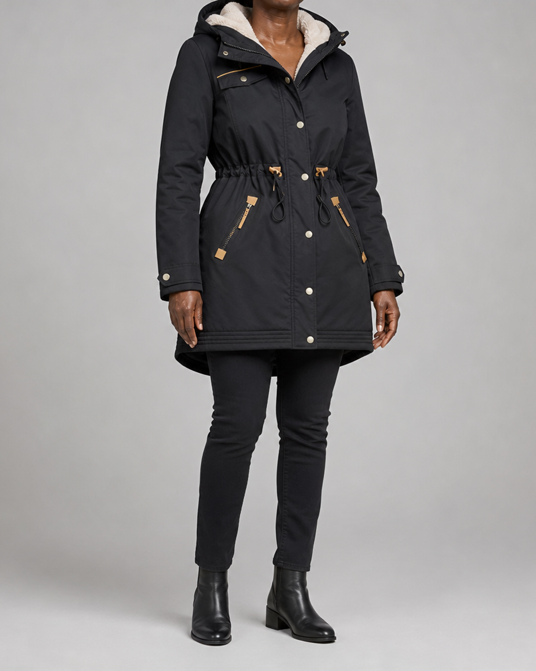 Odetta | Parka With Padded Hood And Drawstring Waist