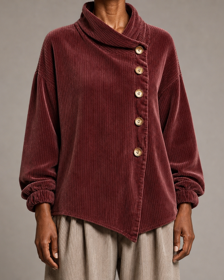 Vonda | Corduroy Button-Up Blouse