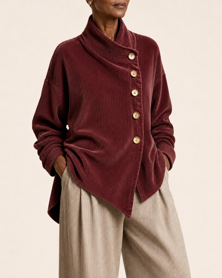 Vonda | Corduroy Button-Up Blouse