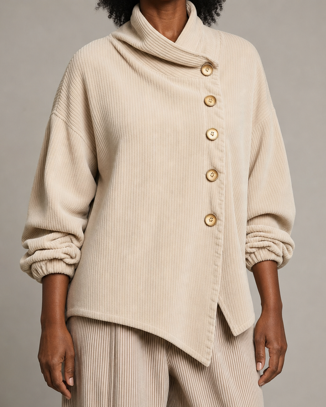 Vesta | Corduroy Button-Up Blouse