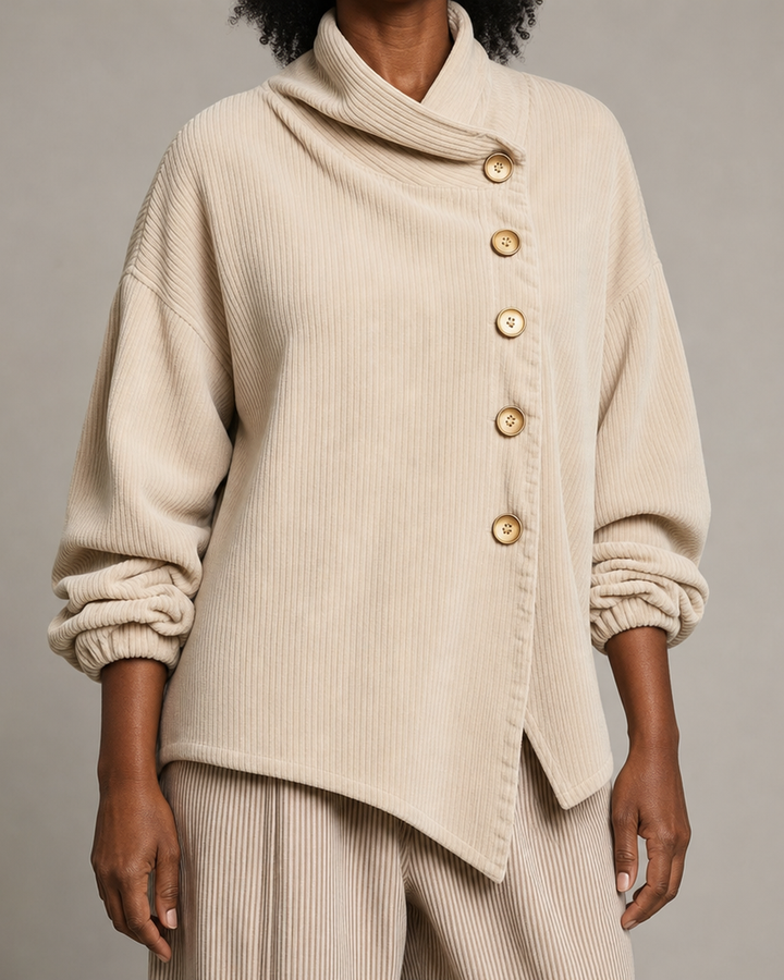 Vesta | Corduroy Button-Up Blouse
