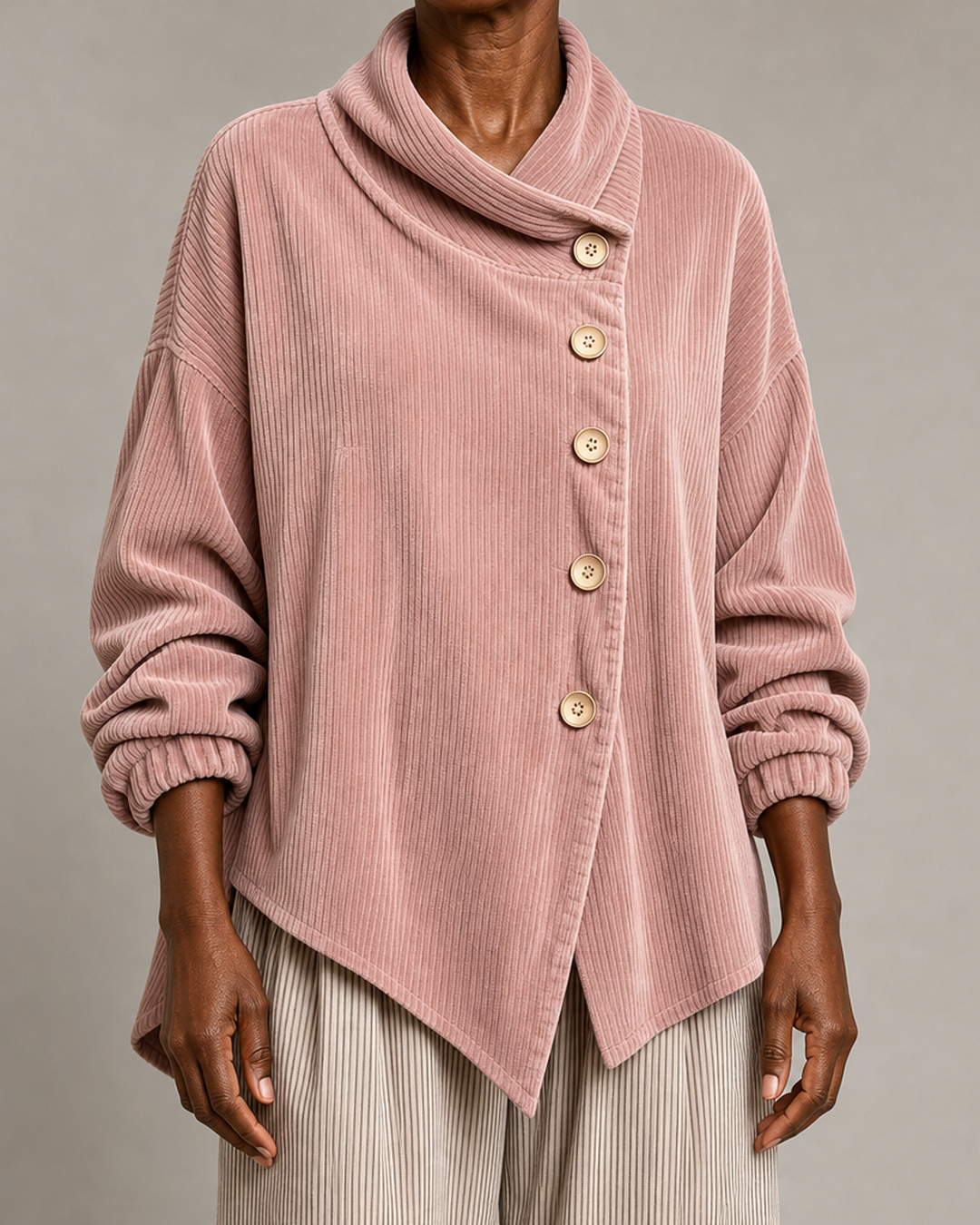 Valinda | Corduroy Button-Up Blouse