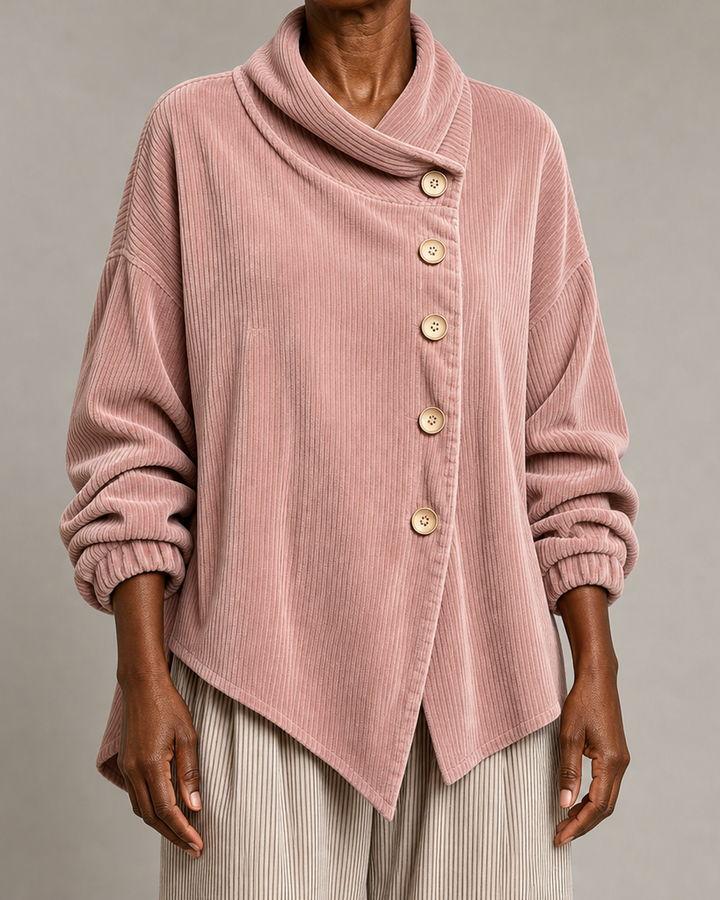 Valinda | Corduroy Button-Up Blouse