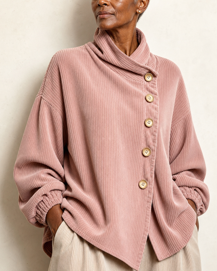 Valinda | Corduroy Button-Up Blouse