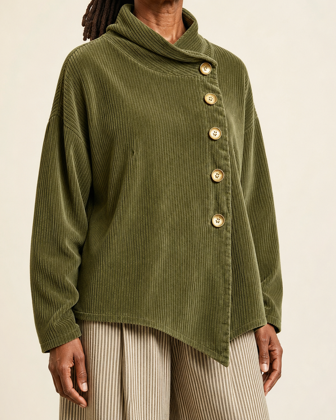 Vicki | Corduroy Button-Up Blouse
