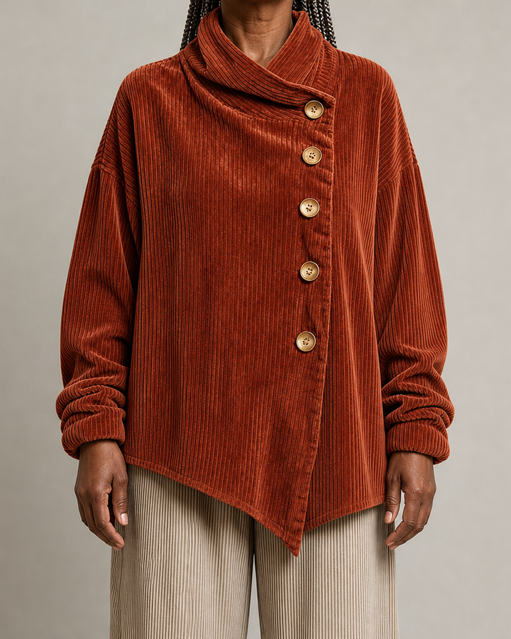 Alana | Corduroy Button-Up Blouse