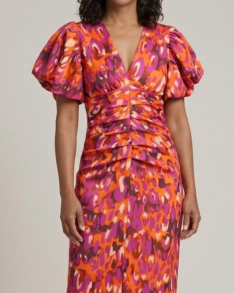 Lydia | Vivid Pleated Midi Dress