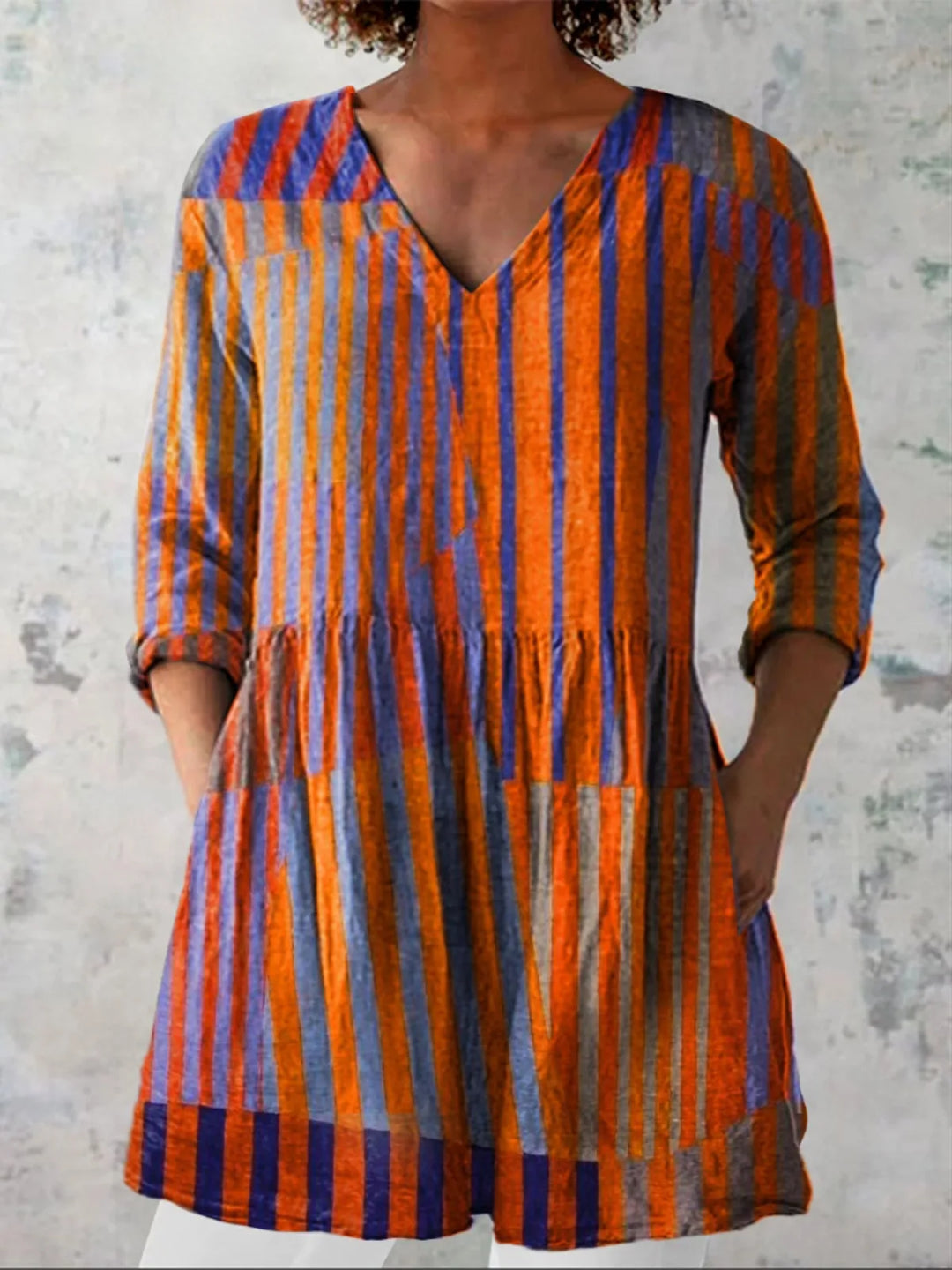 Amina | Long Blouse with V-Neck