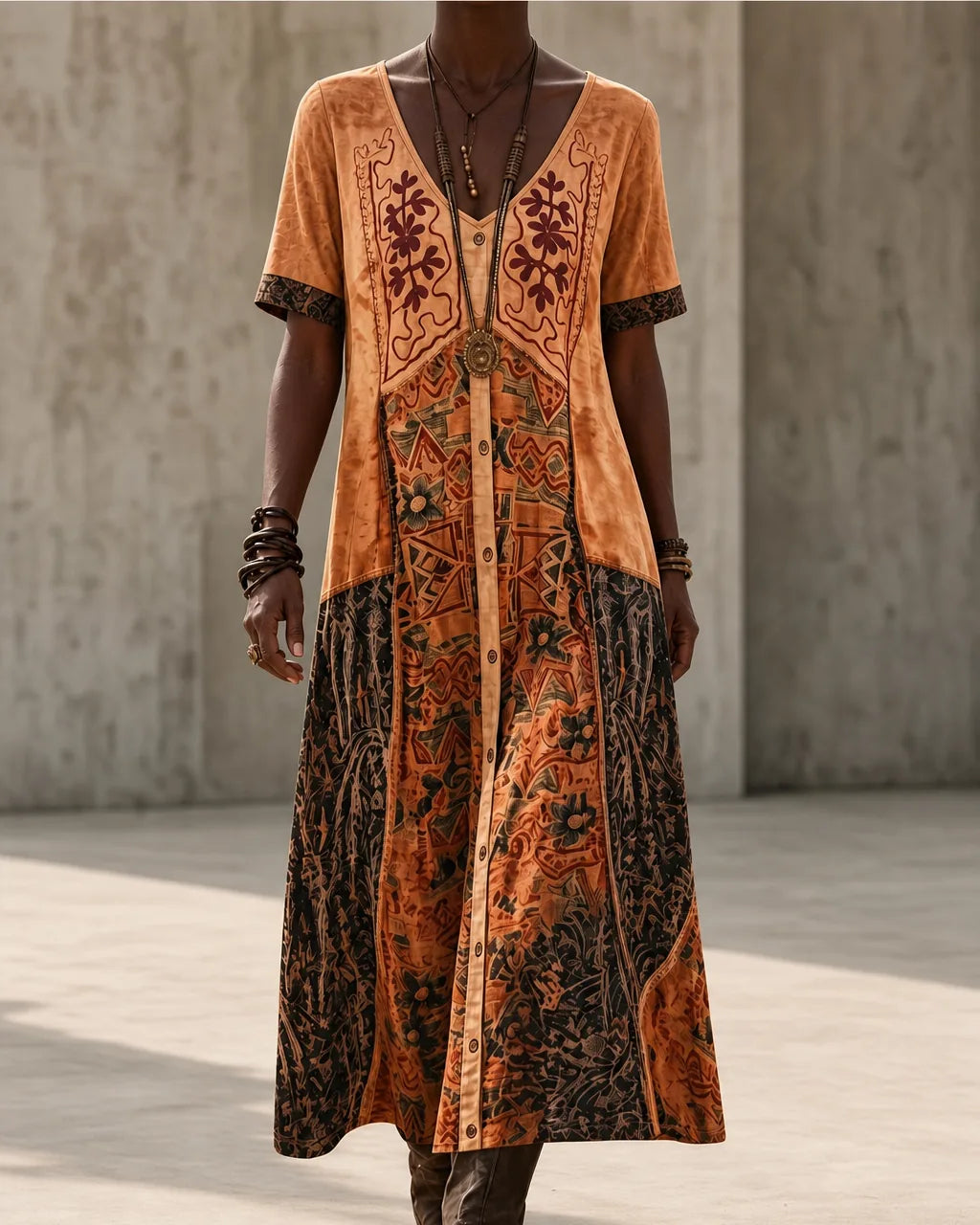 Ysolde | Vintage Embroidered Kaftan Dress