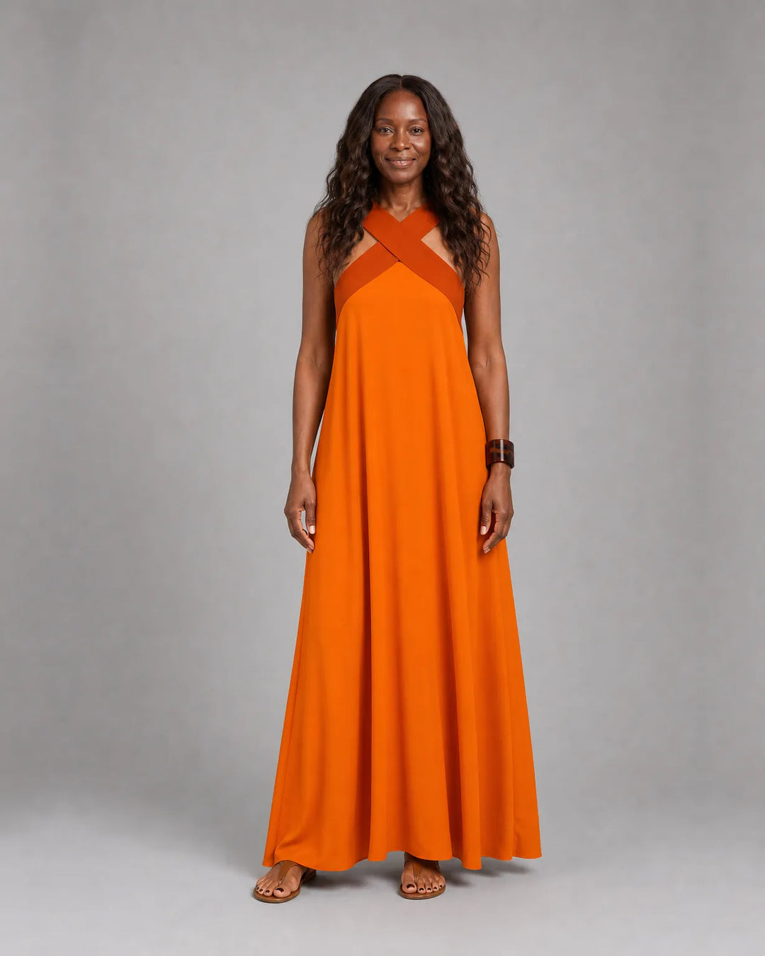 Velora™ | Cross Elegance Maxi Dress