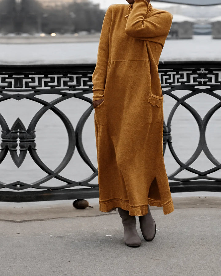 Mara Knitted Maxi Dress – Cozy Long Sleeve Oversized Winter Dress