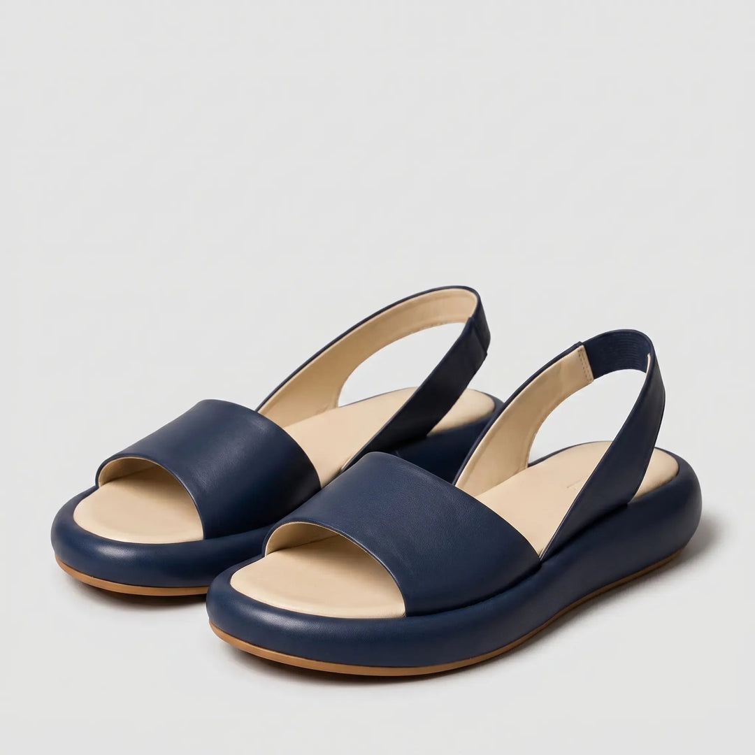 Orla | Cushioned Slingback Sandals — Blue