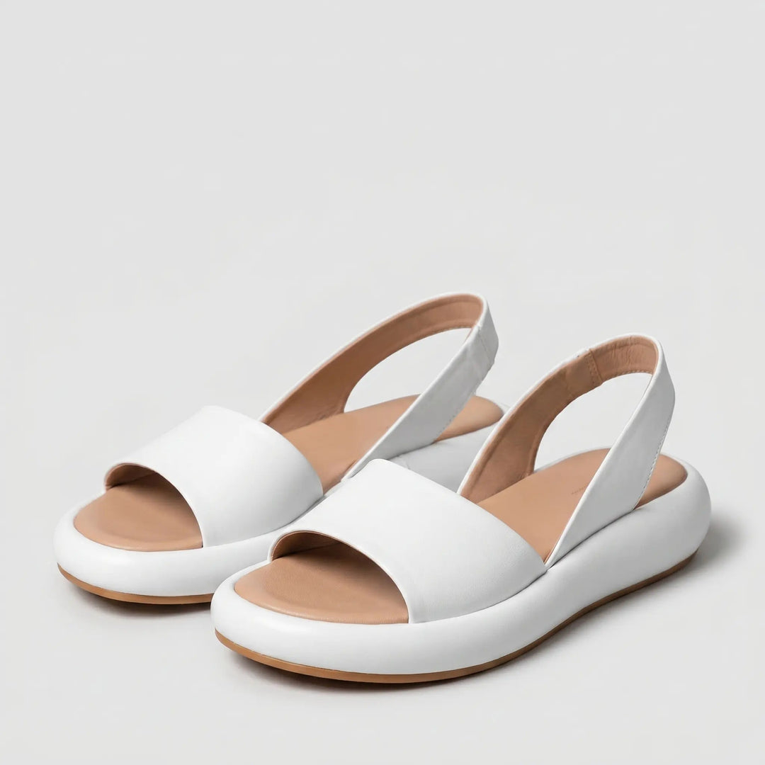 Orla | Cushioned Slingback Sandals — White