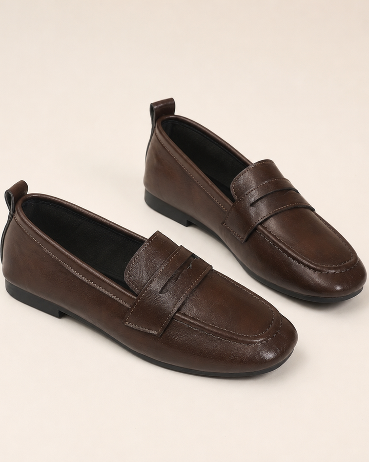Erma | Square-Toe Penny Loafers