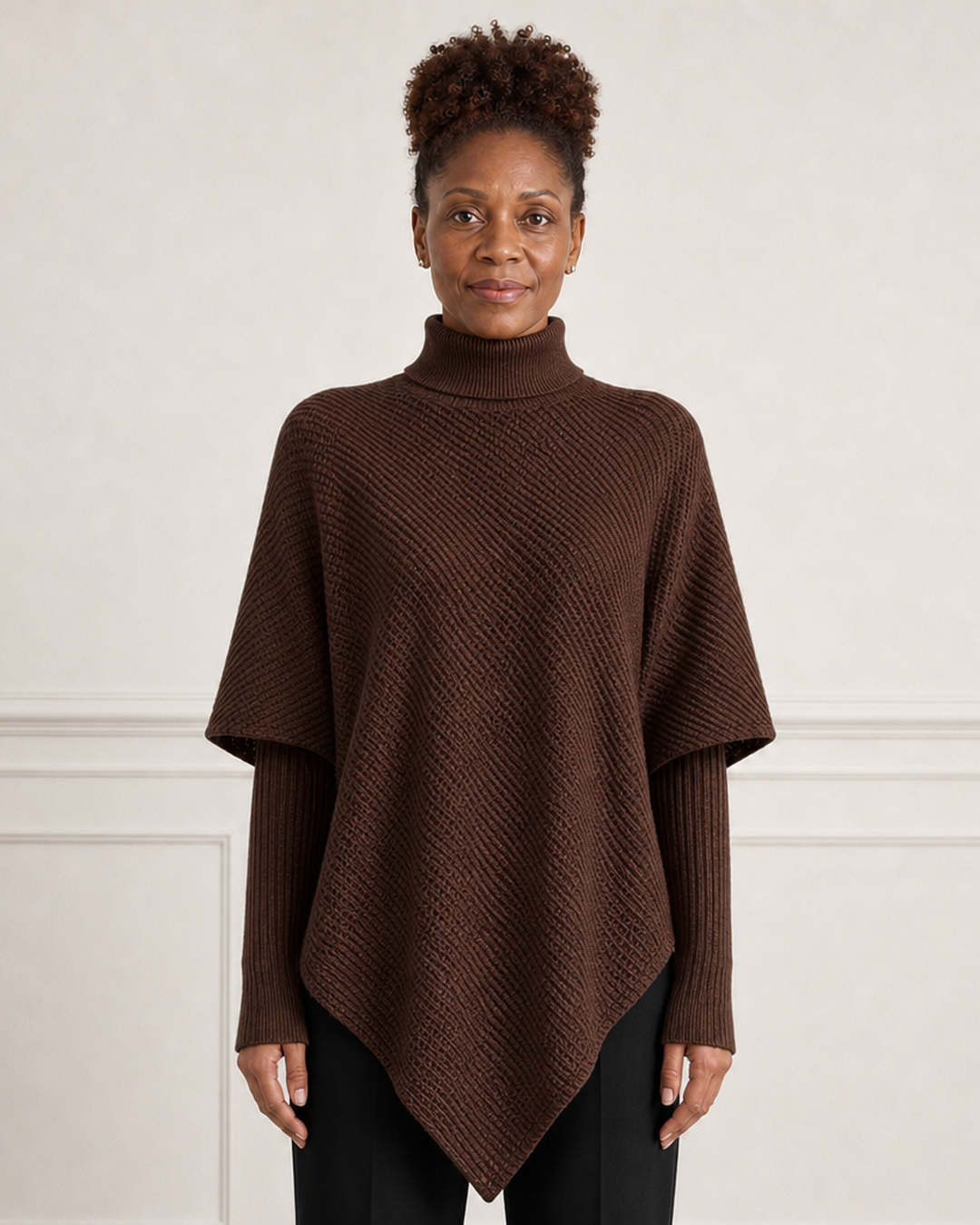 Oversized jumper met col