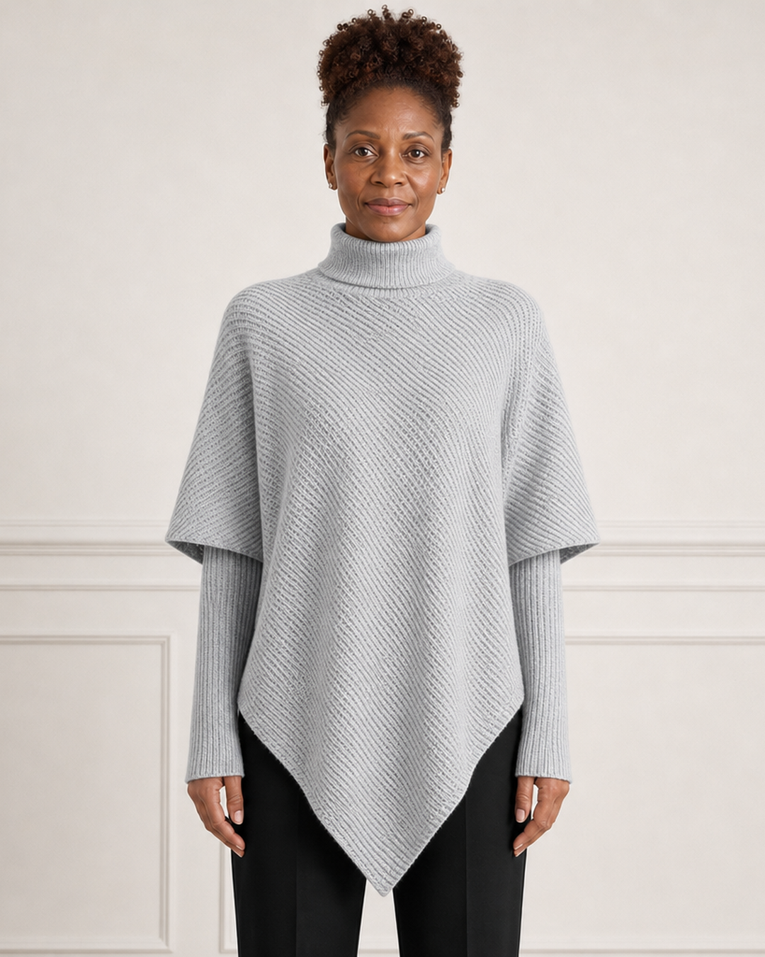 Oversized jumper met col