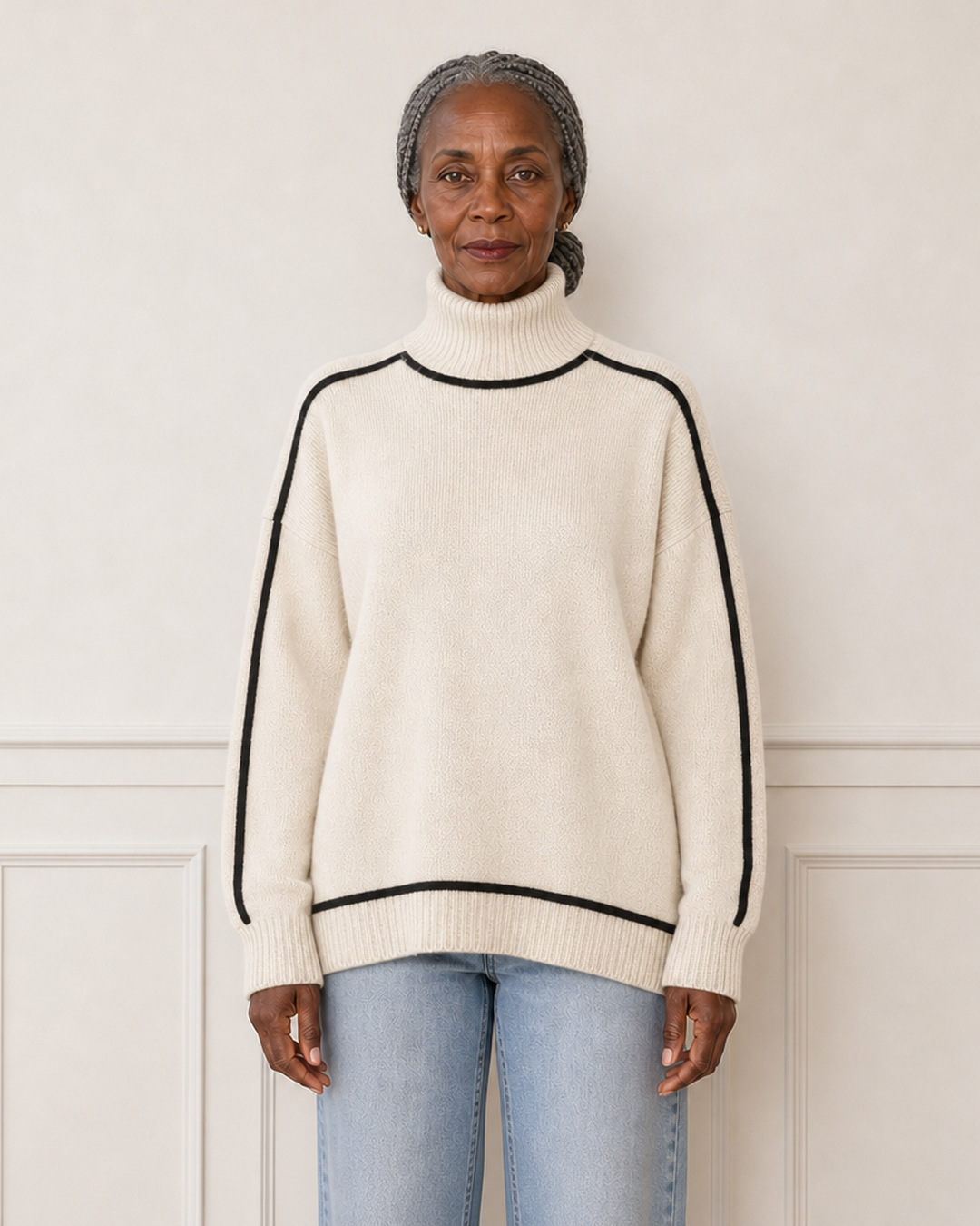 Oversized trui met col