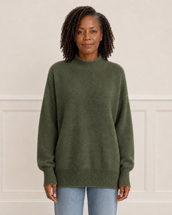 Oversized trui met mock neck