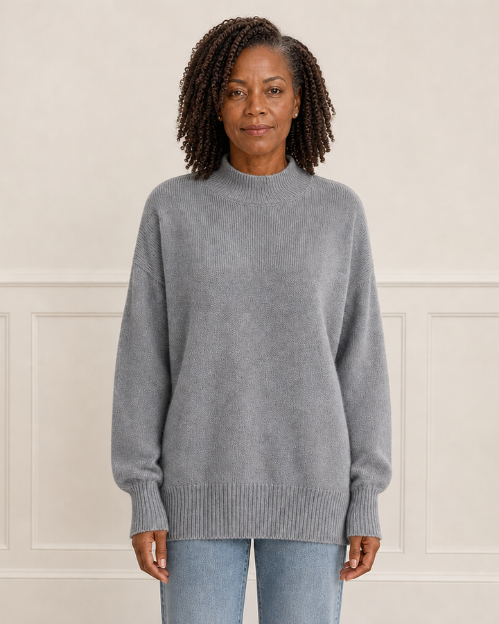 Oversized trui met mock neck