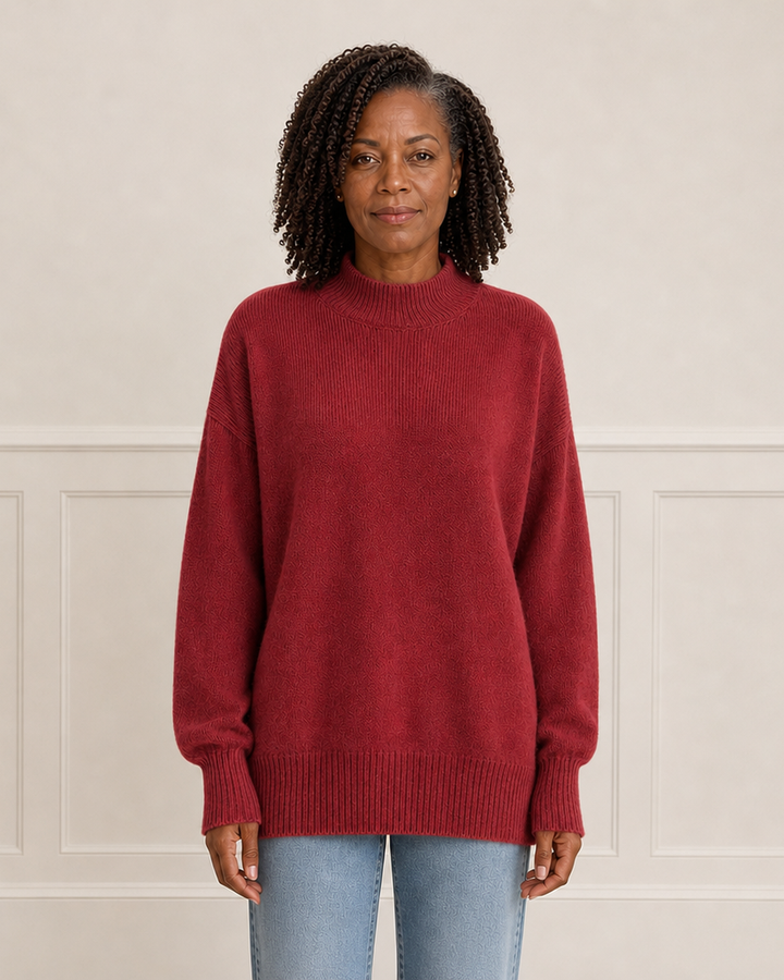 Oversized trui met mock neck