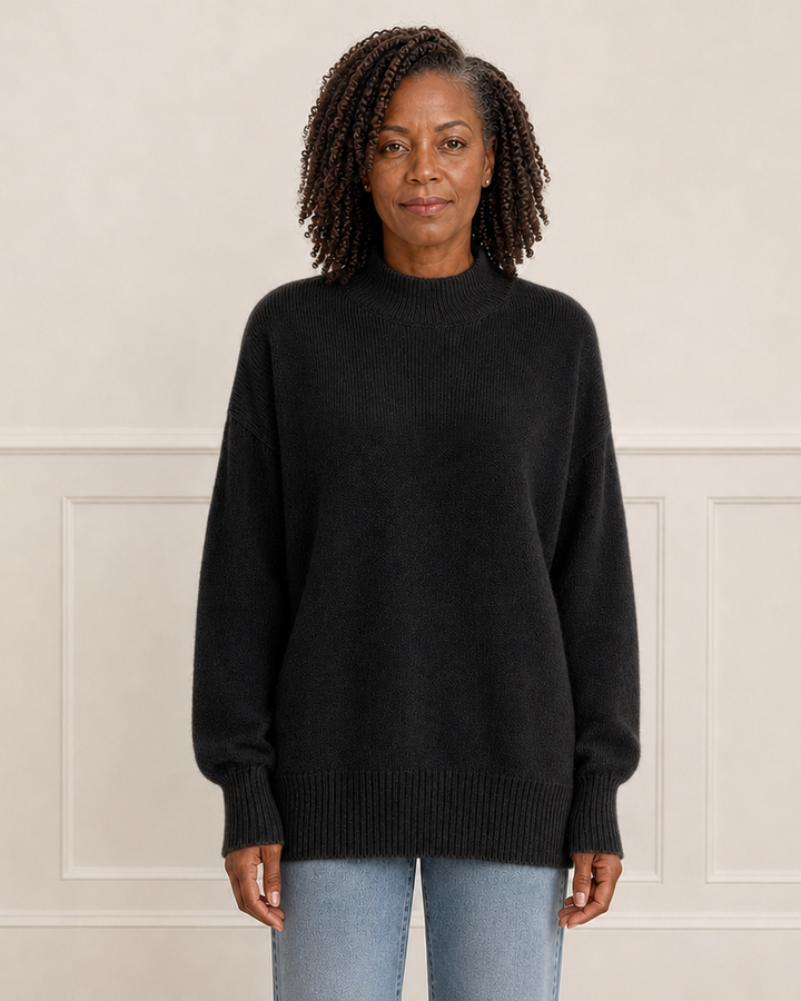 Oversized trui met mock neck