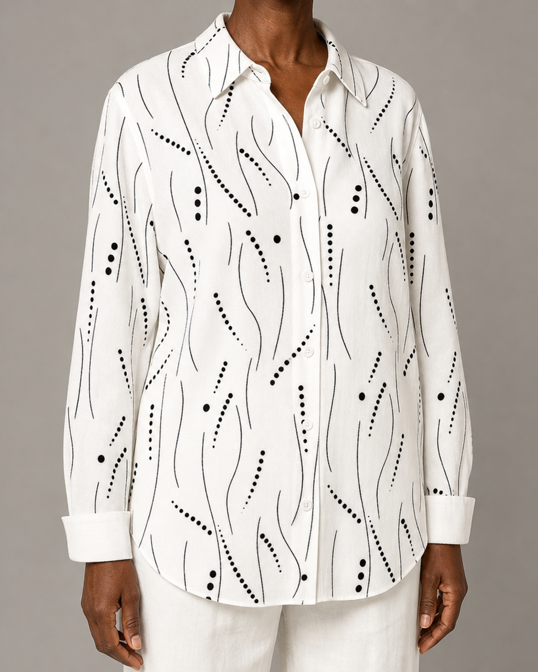 Padrielle | Elegant Long Sleeve Printed Blouse