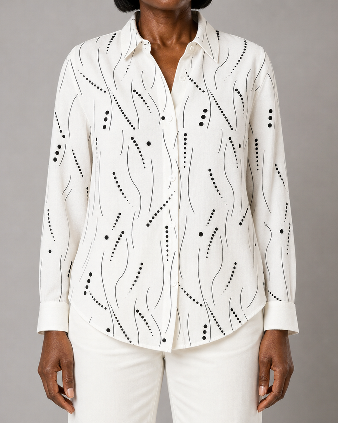 Padrielle™ | Elegant Long Sleeve Printed Blouse