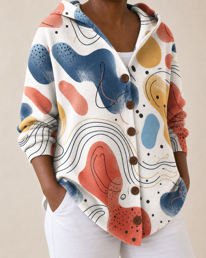 Jamie | Printed Hooded Cardigan