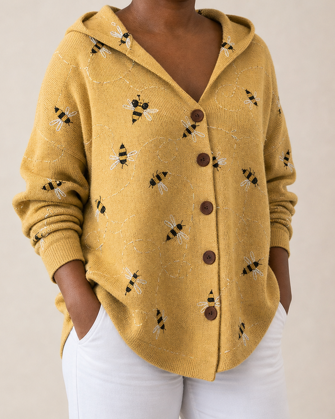 Jamie | Printed Hooded Cardigan