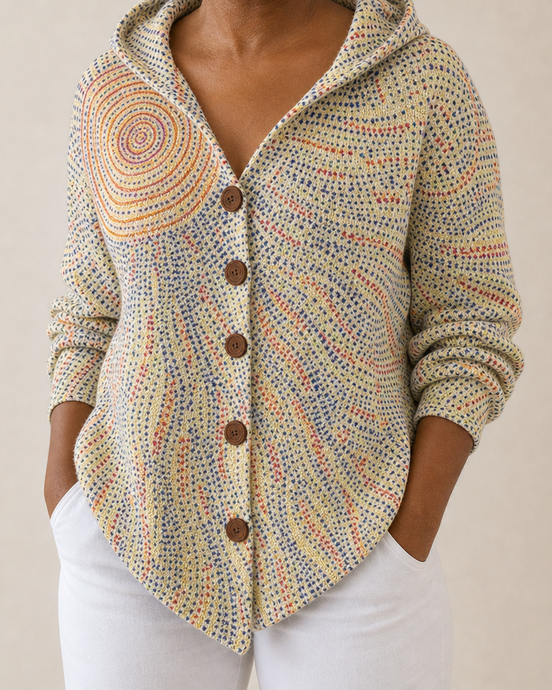 Jamie | Printed Hooded Cardigan