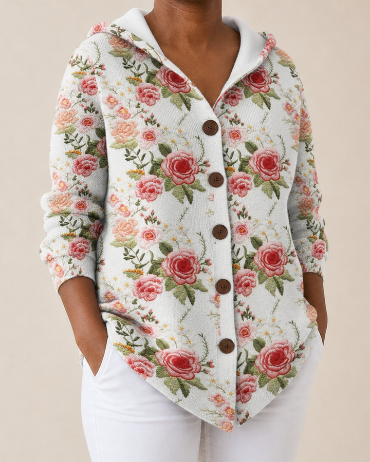 Jamie | Printed Hooded Cardigan
