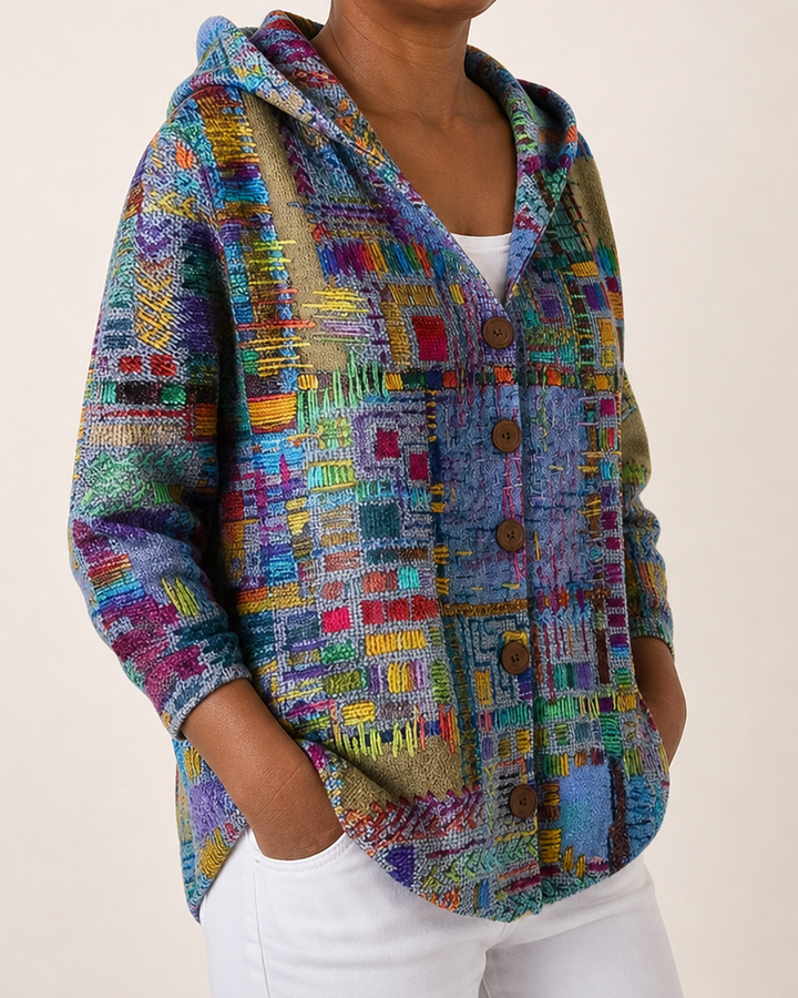 Jamie | Printed Hooded Cardigan