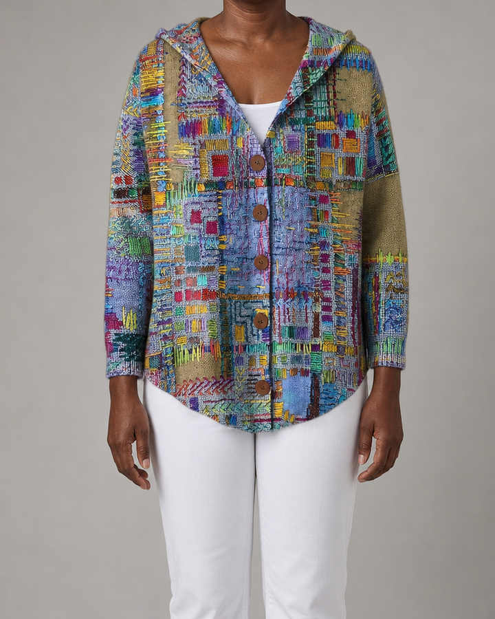 Jamie | Printed Hooded Cardigan